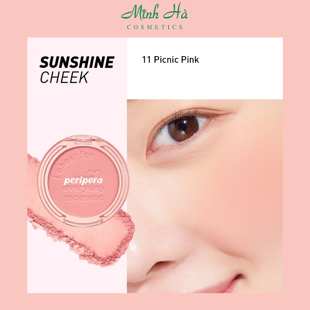 Phấn má hồng Peripera Pure Blushed Sunshine Cheek 4.2g hiệu ứng mịn, tự nhiên