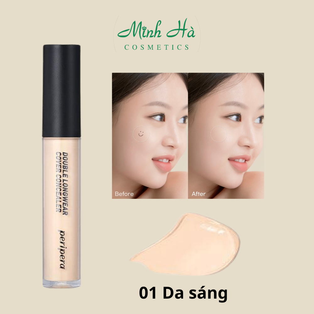 Kem che khuyết điểm Peripera Double Longwear Cover Concealer 5.5g làm đều màu da và giúp làn da