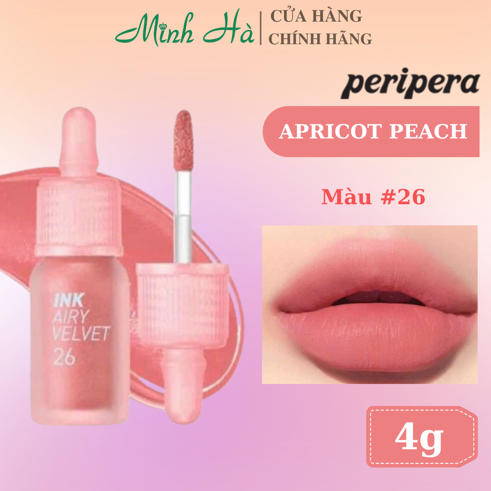 Son kem lì Ink Velvet Peripera 4g lên môi mượt bền màu