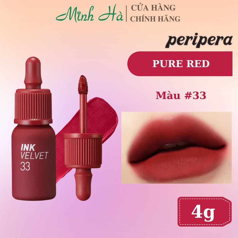 Son kem lì Ink Velvet Peripera 4g lên môi mượt bền màu