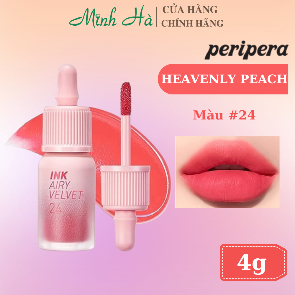 Son kem lì Ink Velvet Peripera 4g lên môi mượt bền màu