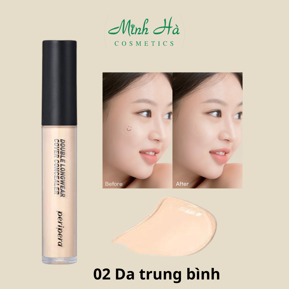 Kem che khuyết điểm Peripera Double Longwear Cover Concealer 5.5g làm đều màu da và giúp làn da