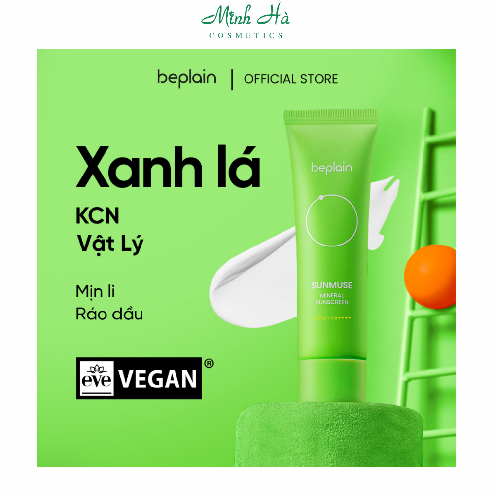 Kem chống nắng Beplain 50ml thuần chay cho các loại da khác nhau