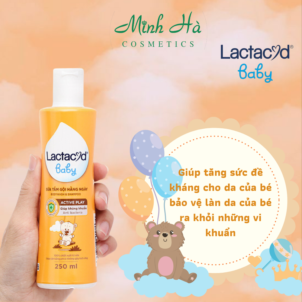 Sữa tắm gội dưỡng da cho em bé Lactacyd Baby 250ml duy trì ổn định độ pH tự nhiên, giúp bảo vệ da