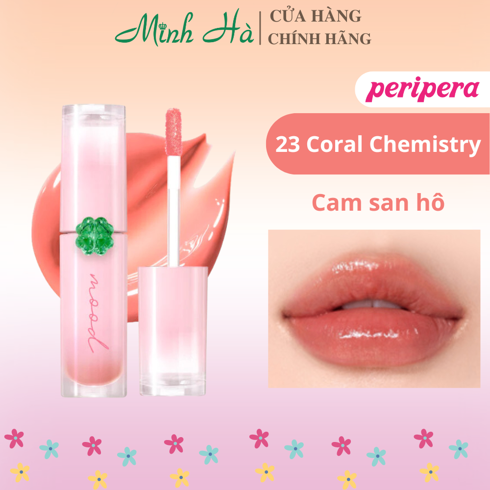 Son bóng Peripera Ink Mood Glowy Tint 4g lên màu chuẩn lâu trôi