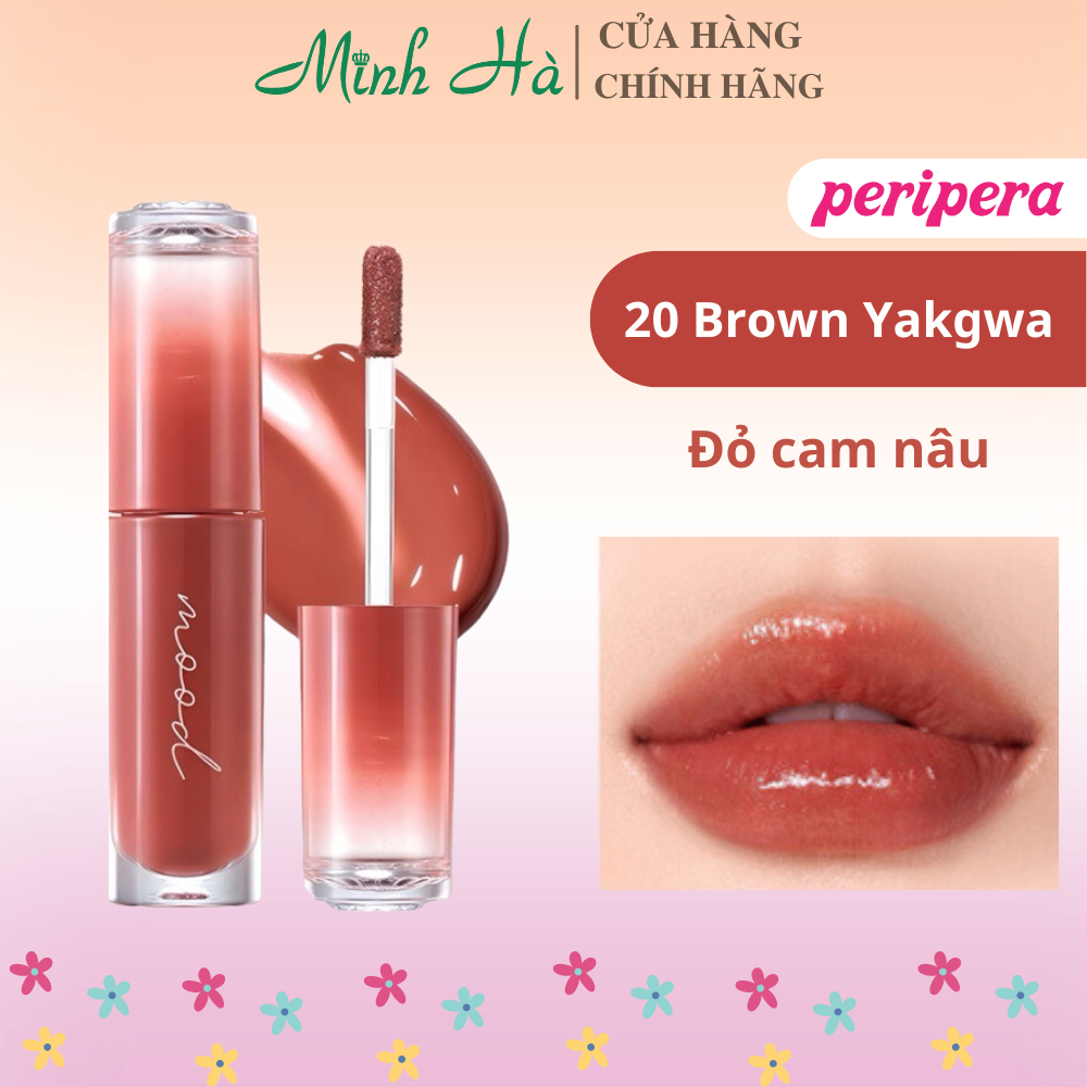 Son bóng Peripera Ink Mood Glowy Tint 4g lên màu chuẩn lâu trôi