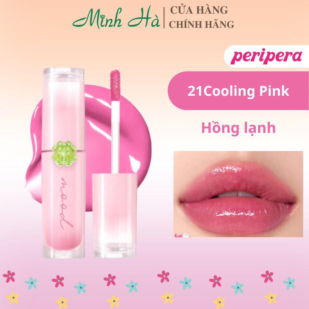 Son bóng Peripera Ink Mood Glowy Tint 4g lên màu chuẩn lâu trôi