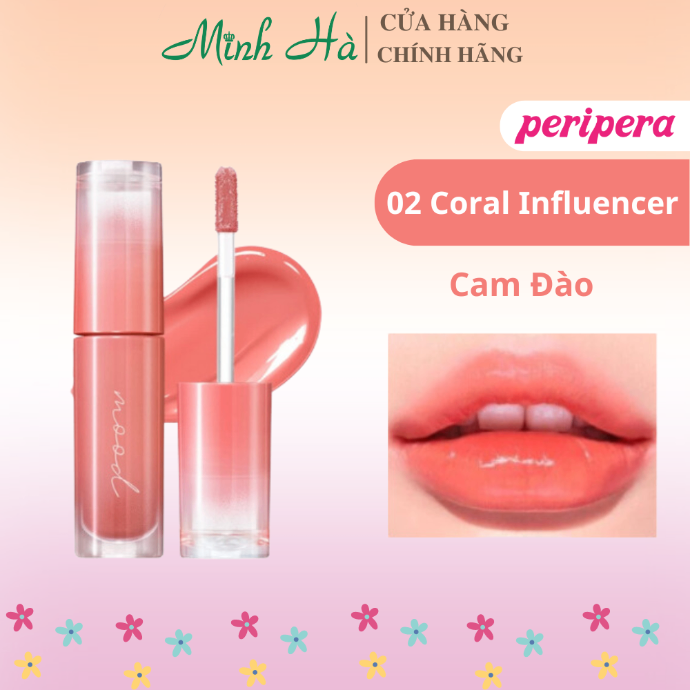 Son bóng Peripera Ink Mood Glowy Tint 4g lên màu chuẩn lâu trôi