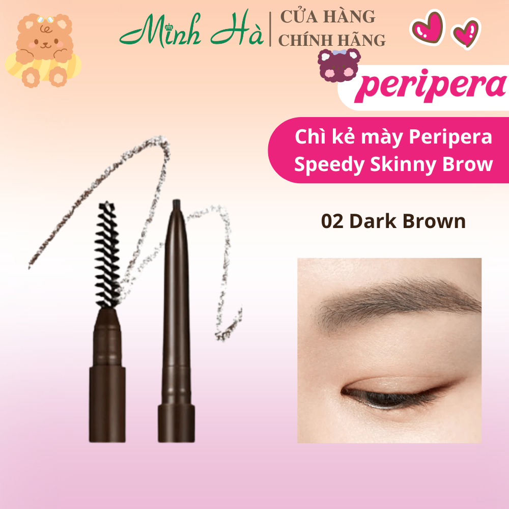 Chì kẻ lông mày không lem không trôi Peripera Speedy Skinny Brow 0.05g màu sắc hoàn toàn tự nhiên nhỏ gọn, dễ cầm