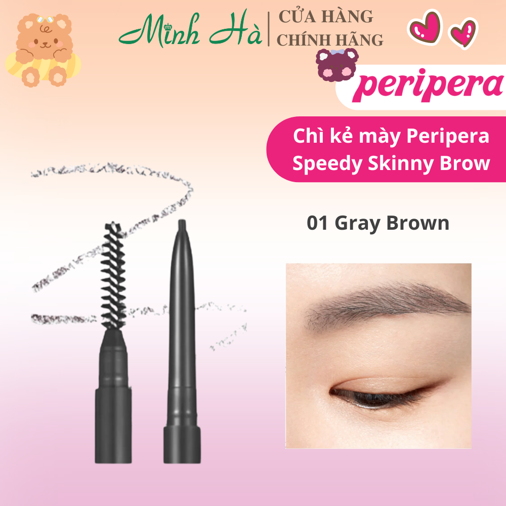 Chì kẻ lông mày không lem không trôi Peripera Speedy Skinny Brow 0.05g màu sắc hoàn toàn tự nhiên nhỏ gọn, dễ cầm