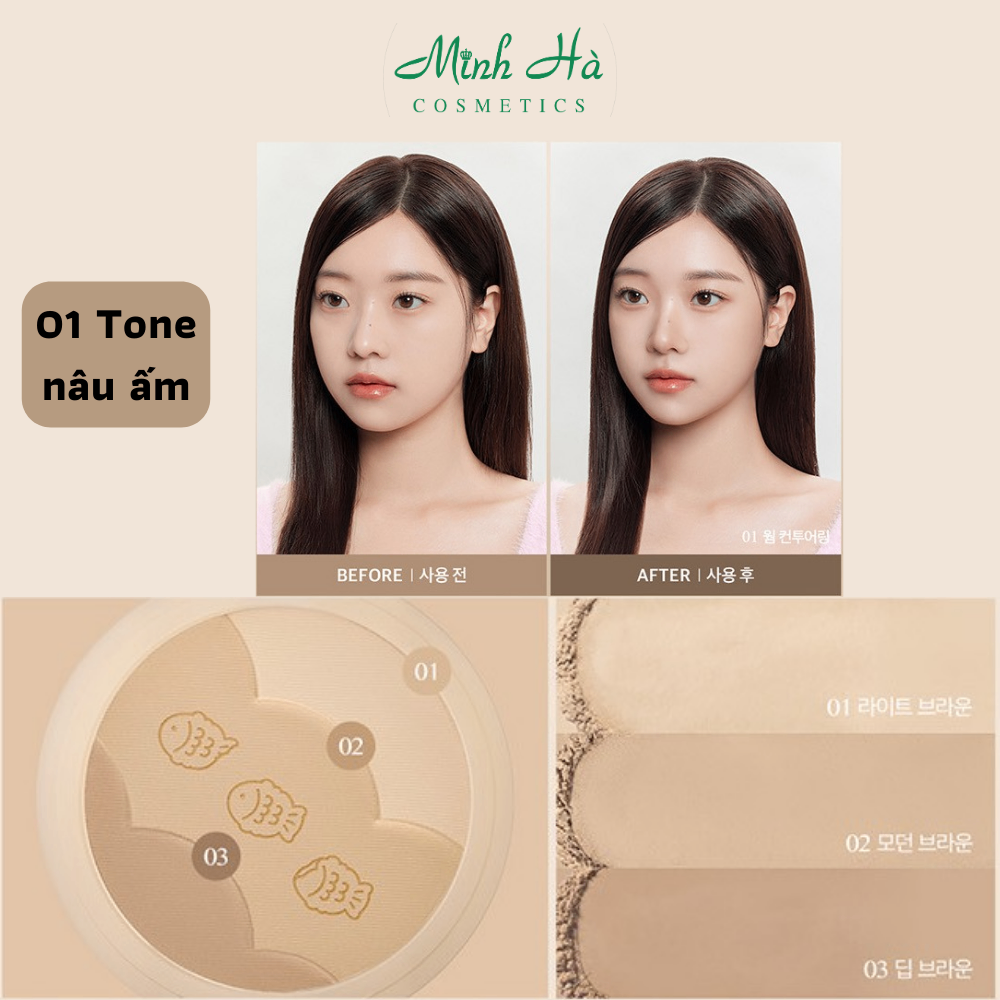 Set phấn tạo khối Clio Shade & Shading 9g chất phấn mềm mịn lâu trôi
