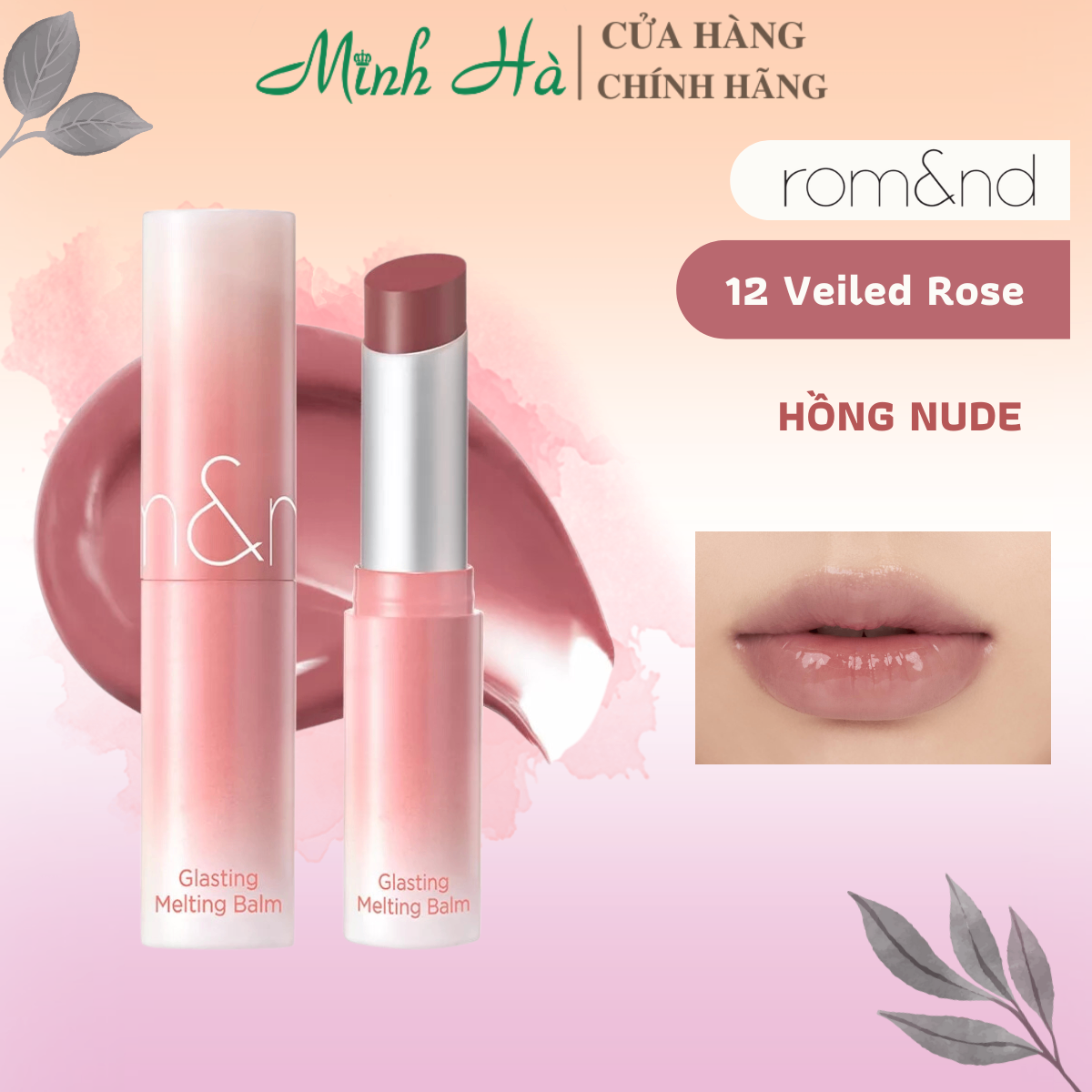 Son dưỡng có màu Romand Glasting Melting Balm 3.5g cấp ẩm lên màu tự nhiên