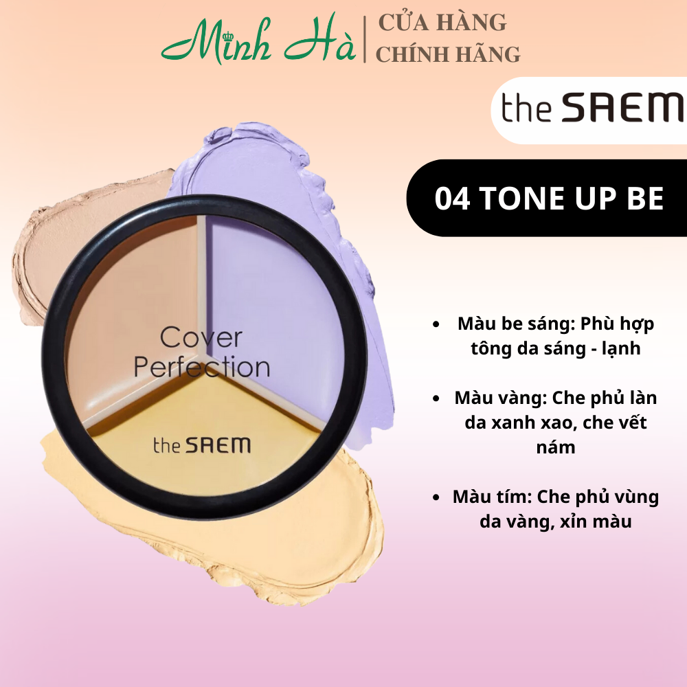 Che khuyết điểm triệt sắc The Saem Cover Triple Pot Concealer 4.5g hiệu ứng che phủ đa dạng