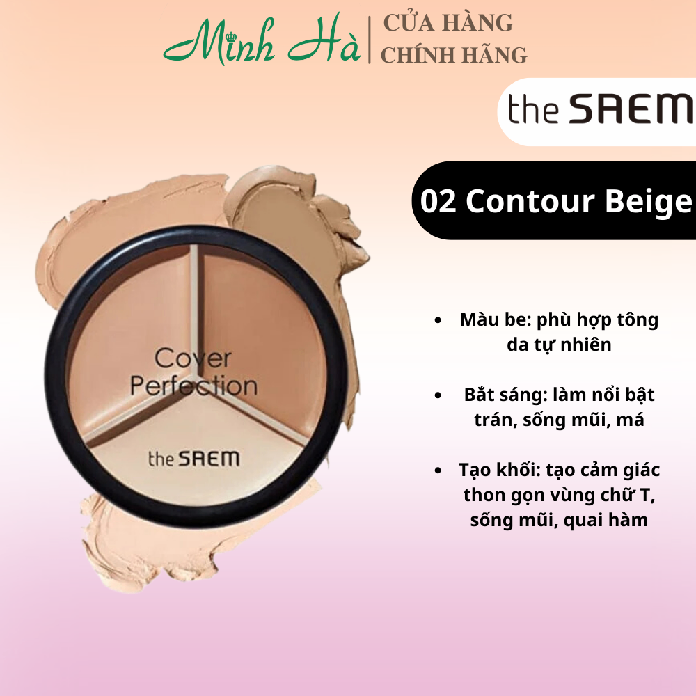 Che khuyết điểm triệt sắc The Saem Cover Triple Pot Concealer 4.5g hiệu ứng che phủ đa dạng