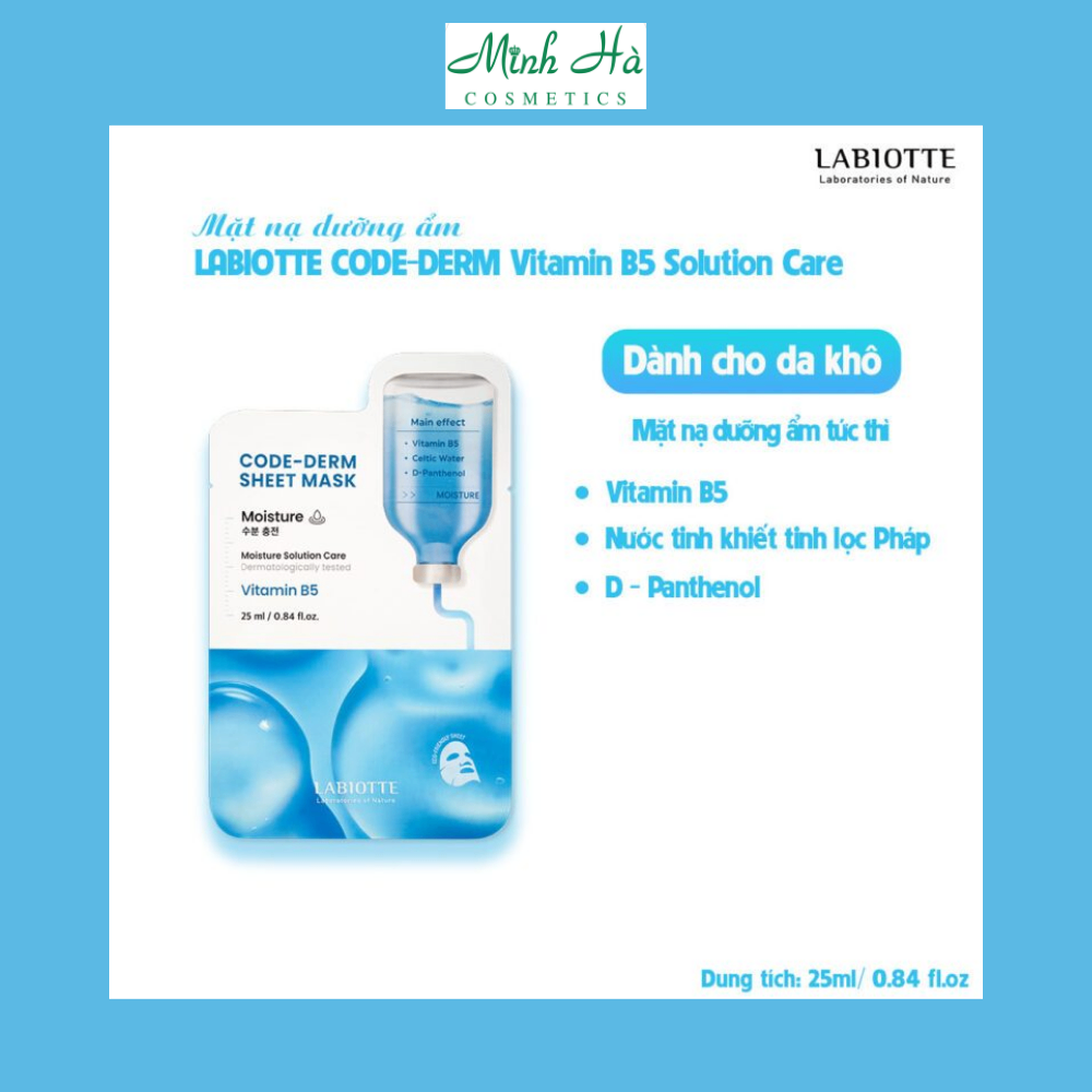 Mặt nạ dưỡng da các loại Labiotte Code - Derm 25ml dưỡng da mềm mịn đều màu da
