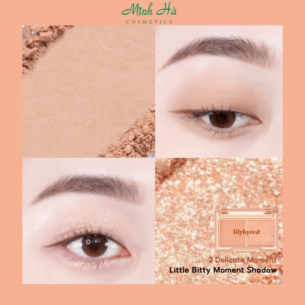 Phấn mắt 2 ô Lilybyred Little Bitty Moment Shadow 1.6g hạt phấn mềm mịn, dễ tán, có độ bám dính cao