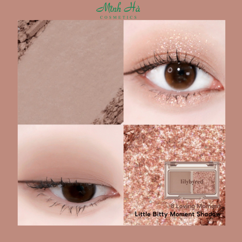 Phấn mắt 2 ô Lilybyred Little Bitty Moment Shadow 1.6g hạt phấn mềm mịn, dễ tán, có độ bám dính cao