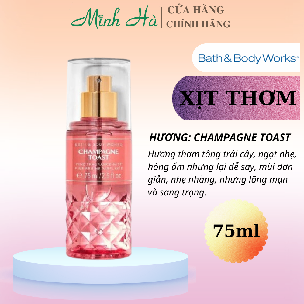 Xịt thơm body Bath & Body Works 75ml xịt thơm toàn thân đa dạng mùi hương phù hợp mọi lứa tuổi