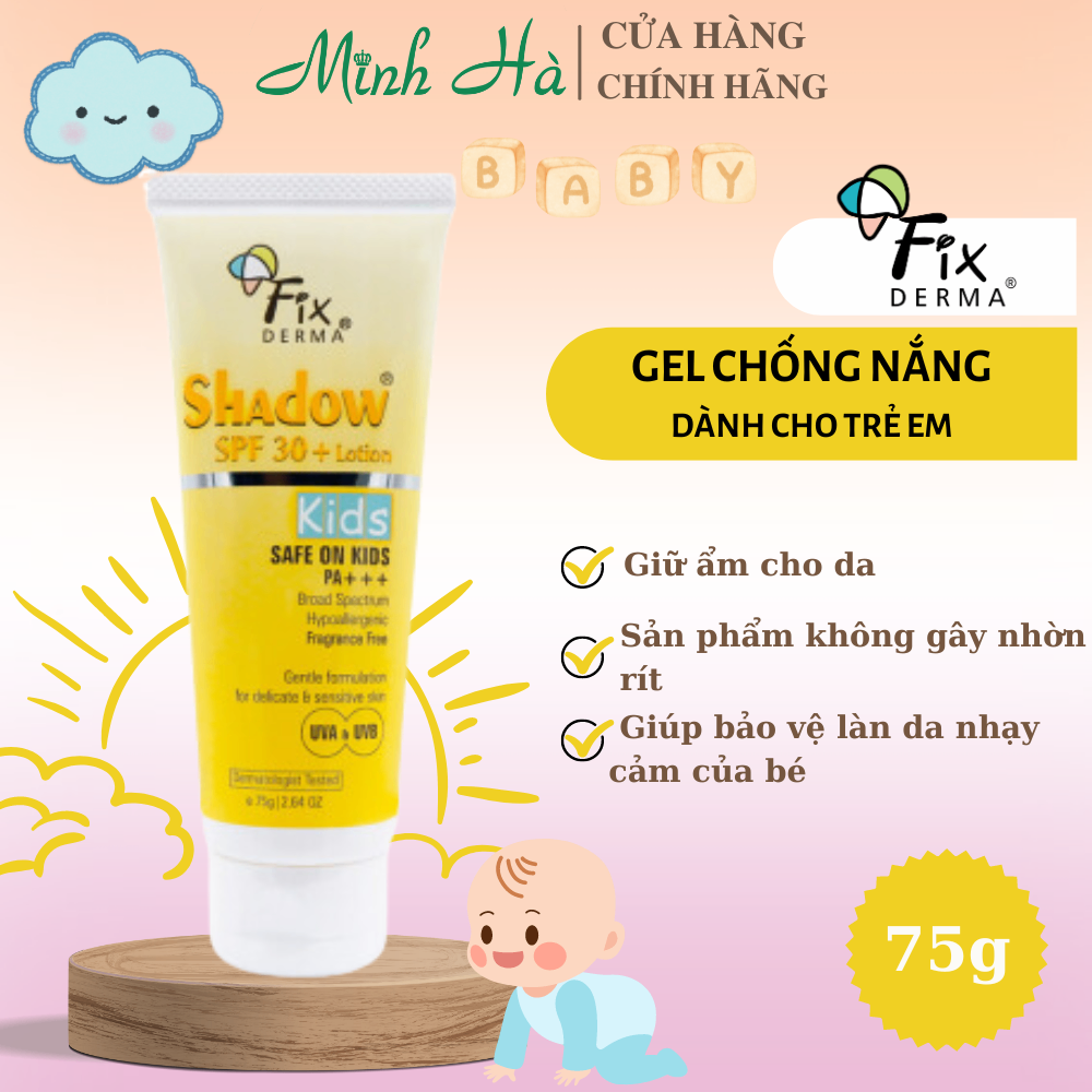 Kem chống nắng Fixderma Shadow SPF 50+ PA+++ 75g bảo vệ làn da kết cấu mỏng nhẹ