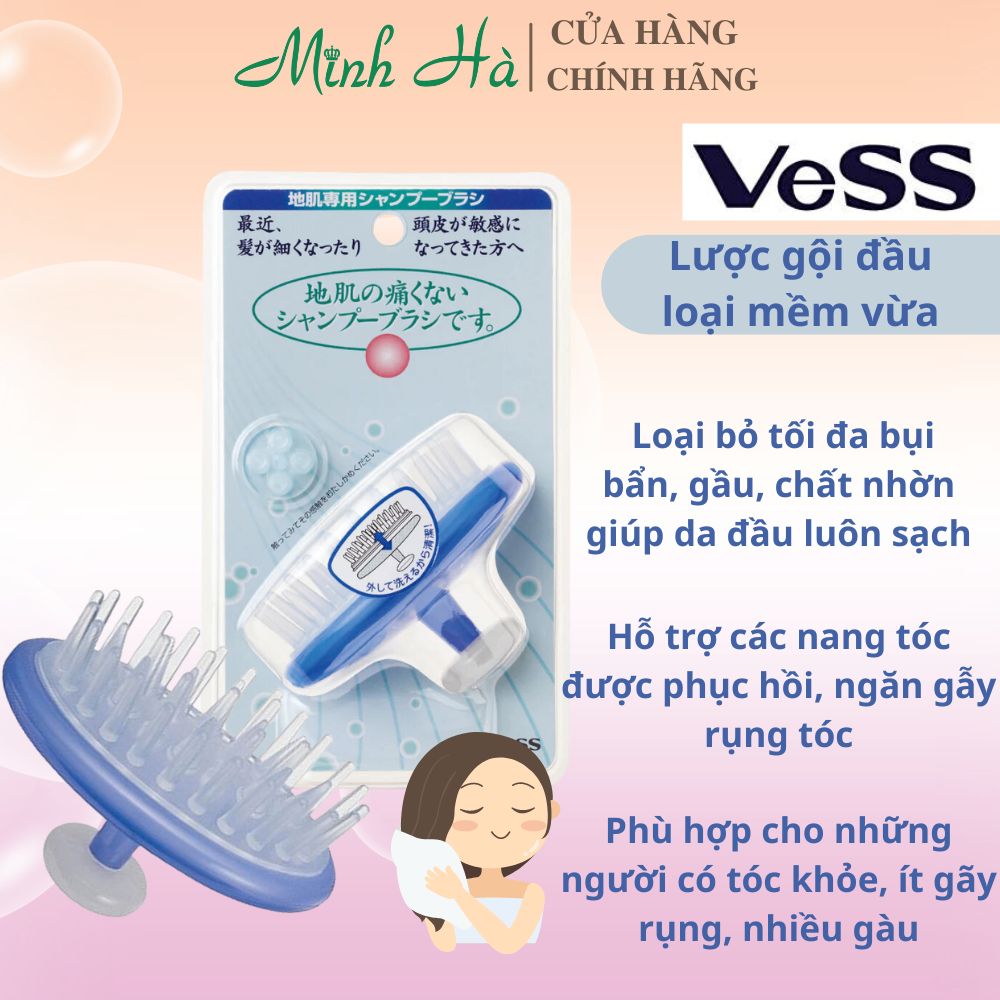 Lược chải tóc và chăm sóc tóc các dòng nội địa Nhật Vess các loại dễ dàng gội và massage đầu