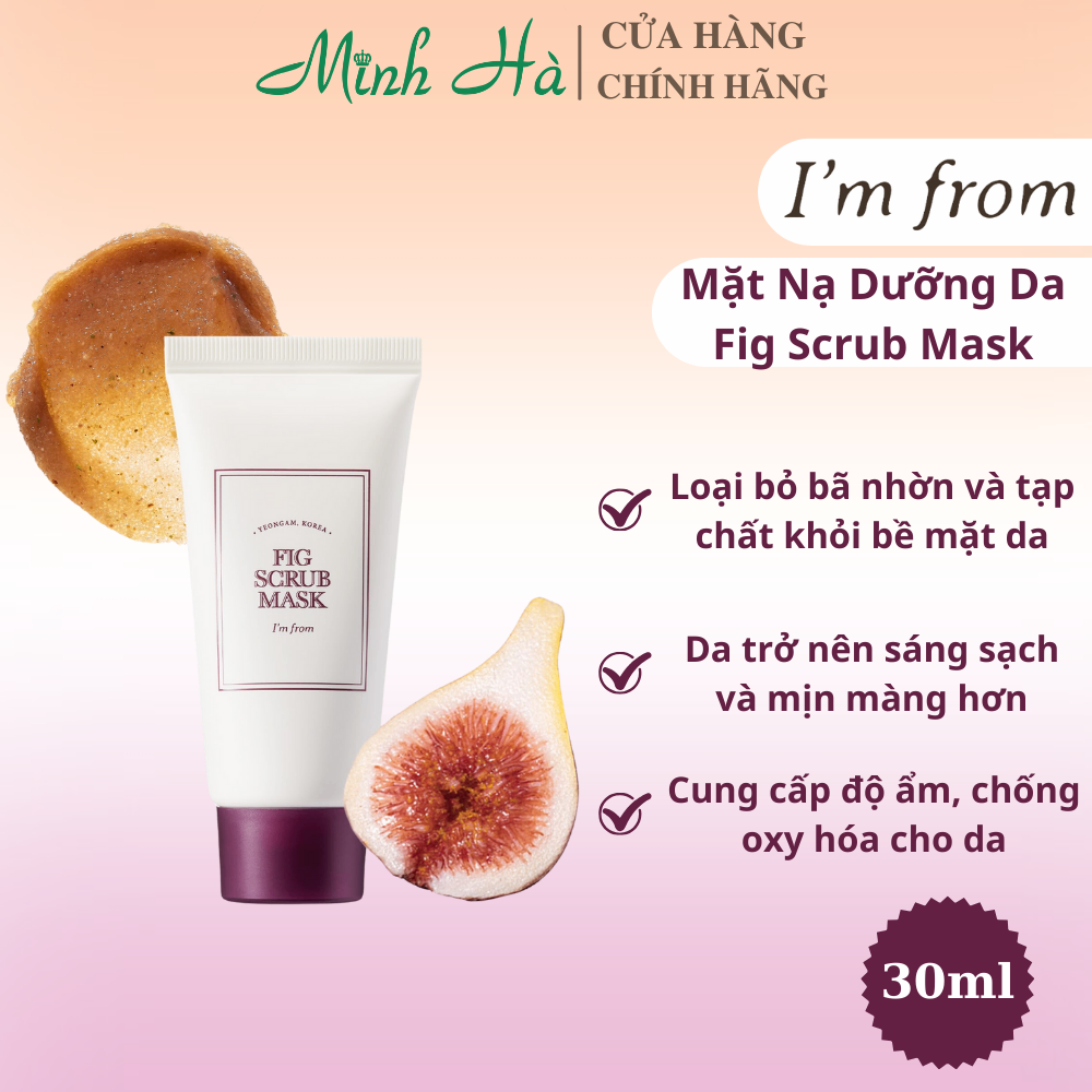 Mặt nạ thiên nhiên dưỡng da I'm From Mask 30g làm dịu mát da tức thì và tẩy da chết