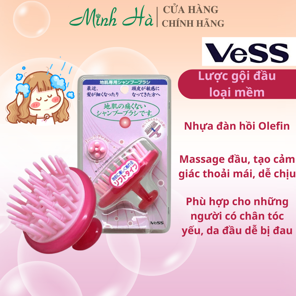 Lược chải tóc và chăm sóc tóc các dòng nội địa Nhật Vess các loại dễ dàng gội và massage đầu