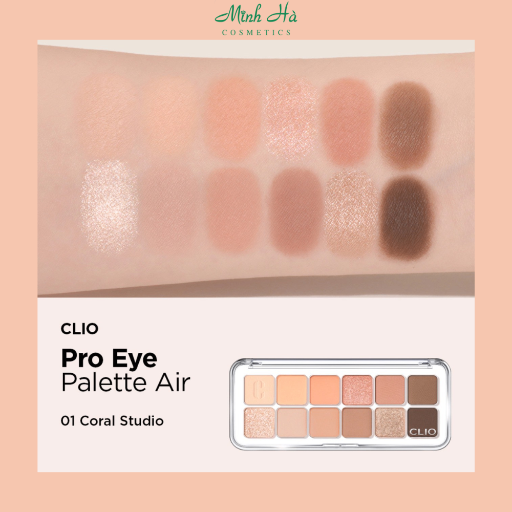 Bảng mắt 12 ô Clio Pro Eye Palette Air thiết kế từ nhựa cao cấp, tối giản mà vẫn sang trọng