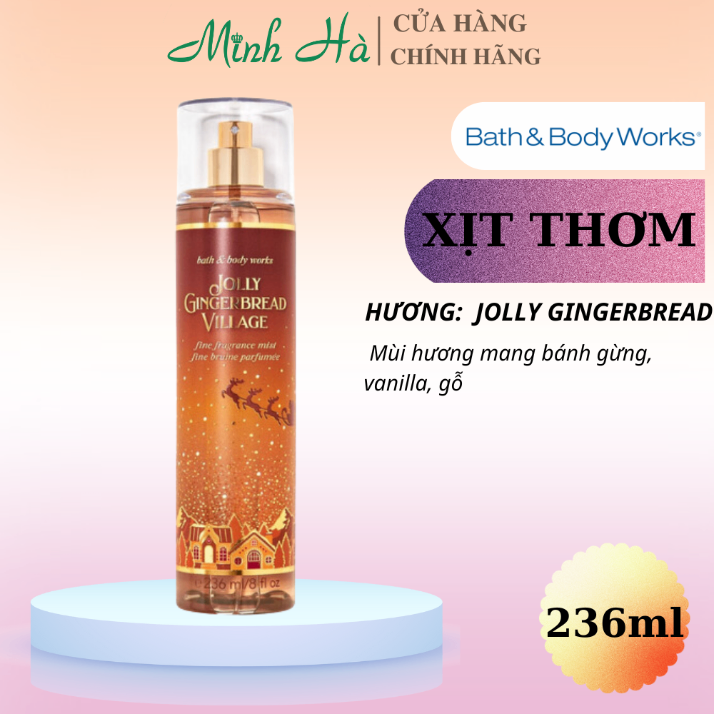 Xịt thơm Bath & Body Works 236ml với mùi hương ngọt ngào, mát dịu, nhẹ nhàng phù hợp cho mọi lứa tuổi