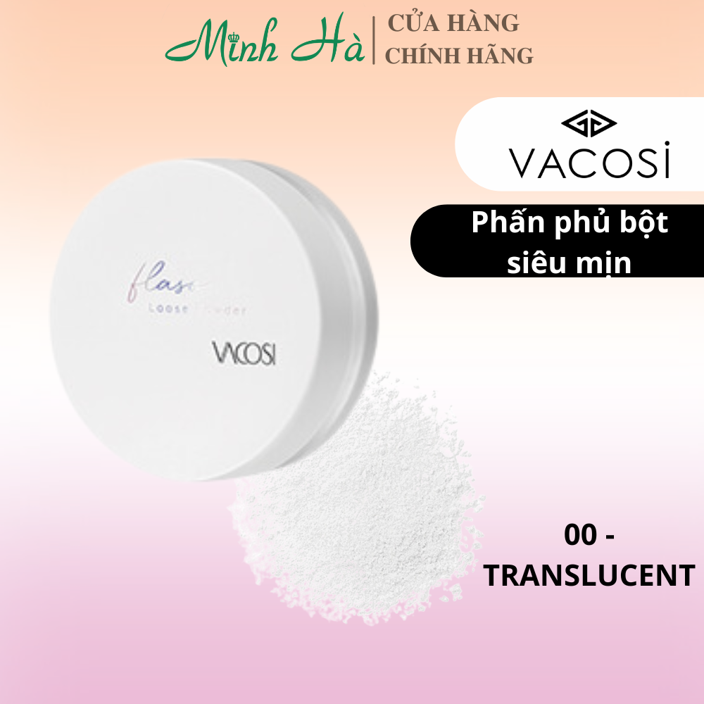 Phấn phủ bột trang điểm siêu mịn Vacosi Flaso Loose Powder 6g kiềm dầu lành tính và cảm giác thoải mái