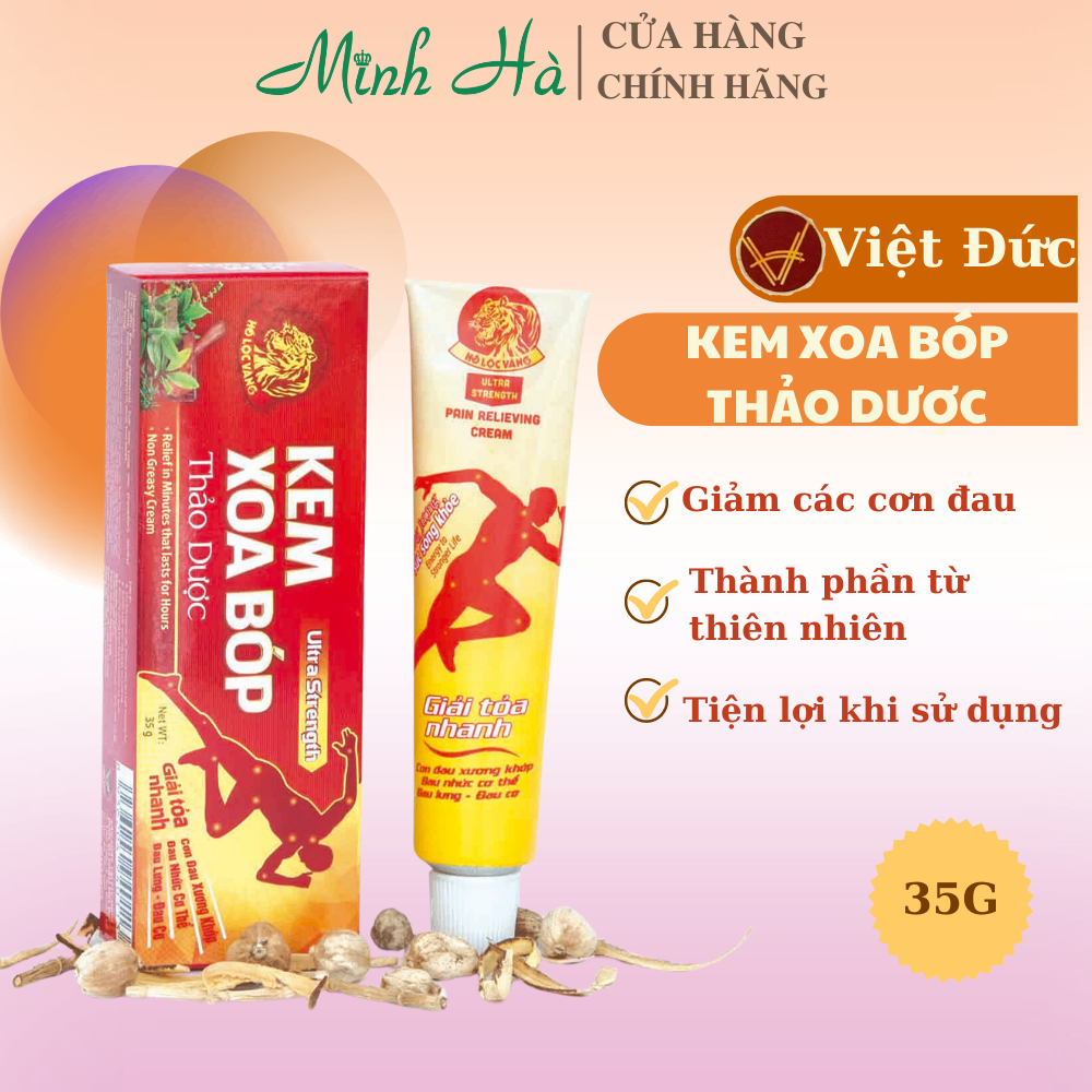 Kem xoa bóp Thảo Dược Hổ Lộc Vàng 35g xoa dịu và đẩy lùi các cơn đau