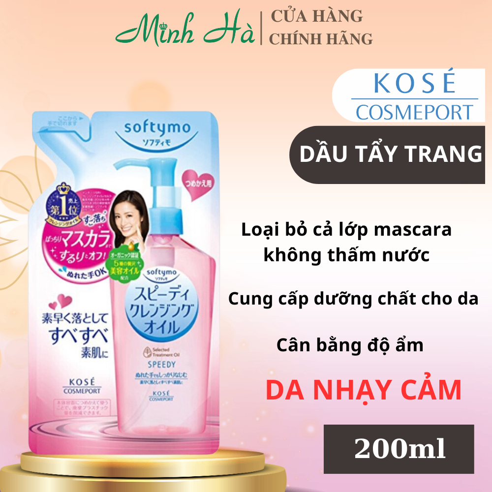 Dầu tẩy trang Kose Softymo 230ml làm sạch các lớp trang điểm cứng đầu