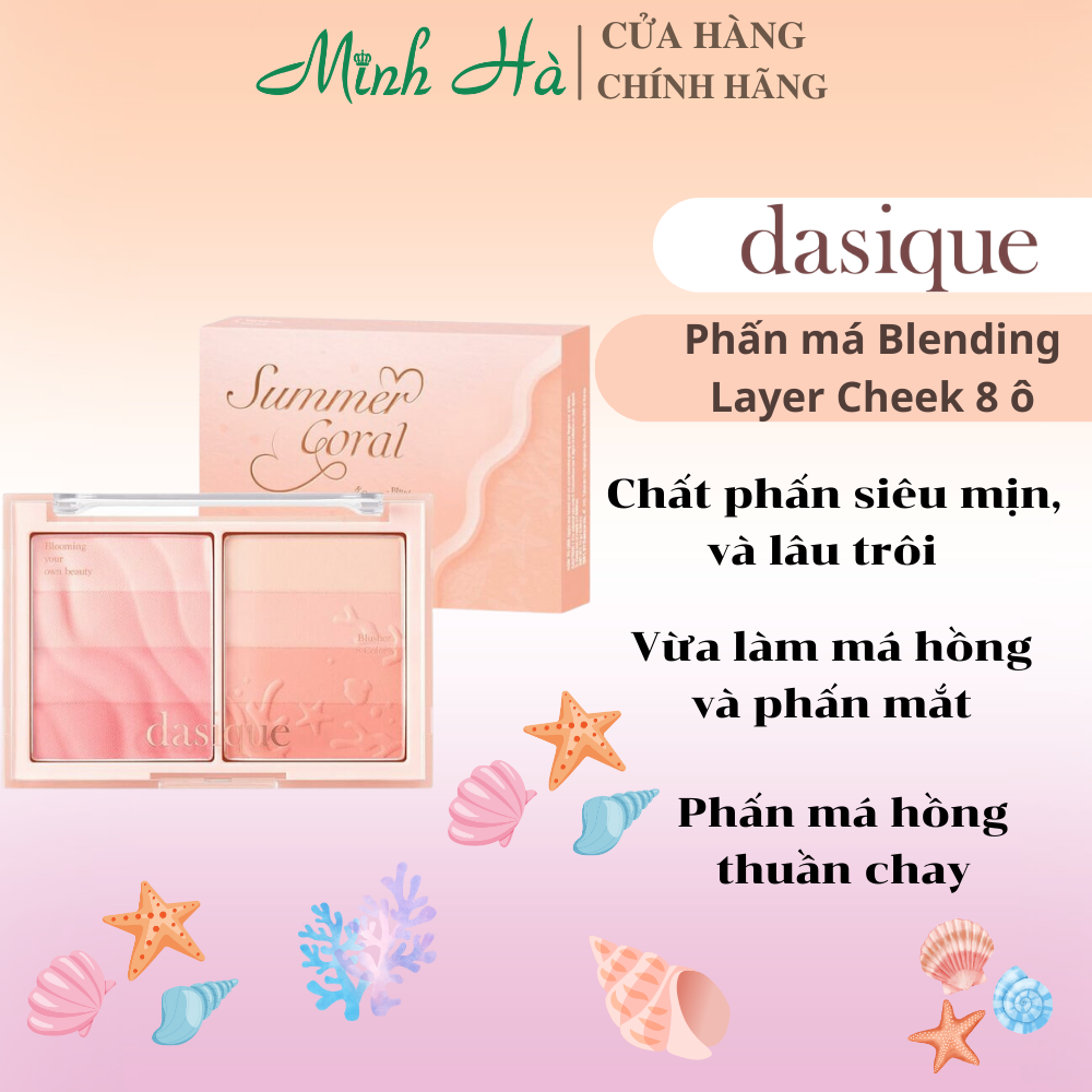Bảng phấn má hồng Dasique Blending Cheek chất phấn mềm mịn lên màu tự nhiên