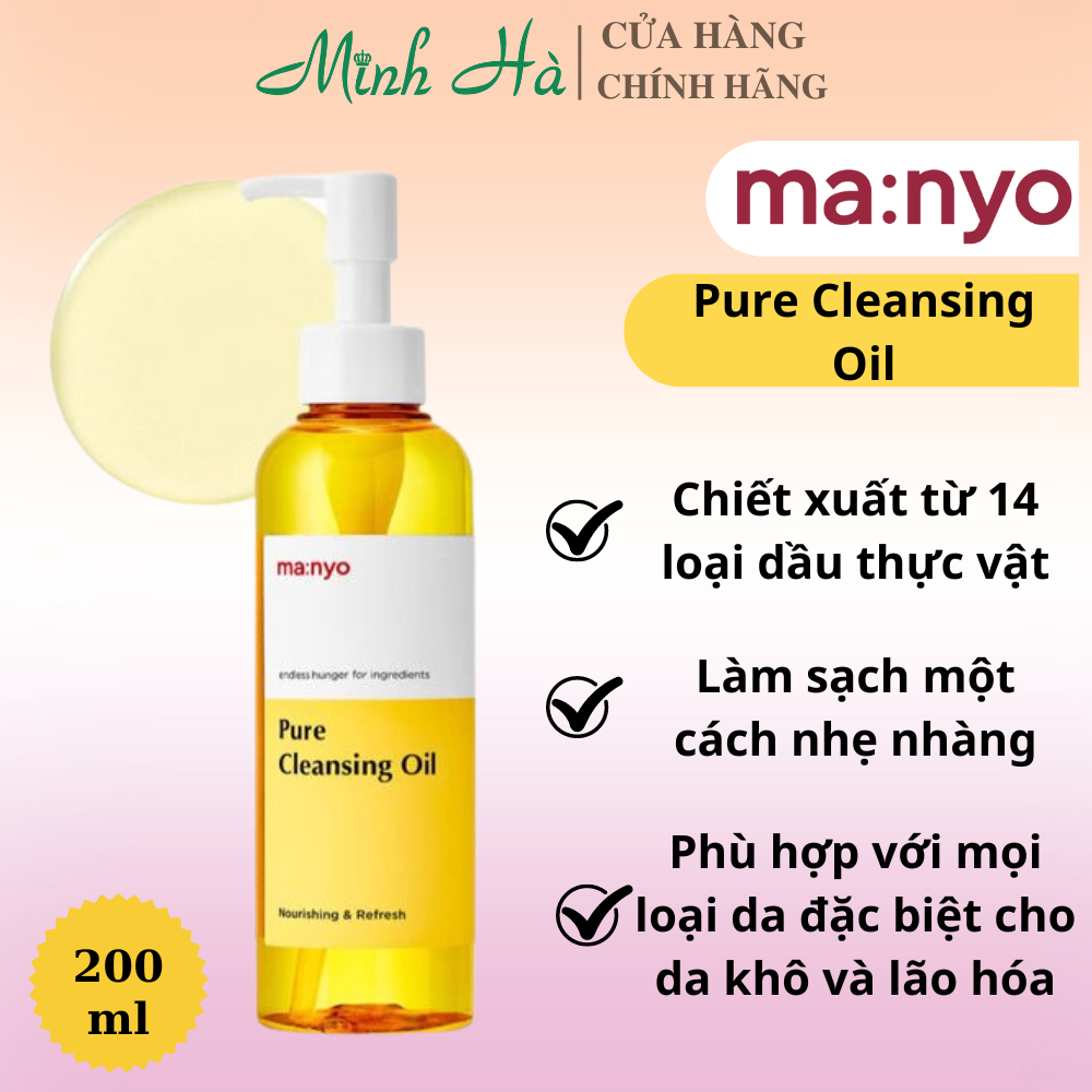 Dầu tẩy trang Ma:nyo Pure & Herbgreen Cleansing Oil 200ml làm sạch sâu và dưỡng ẩm