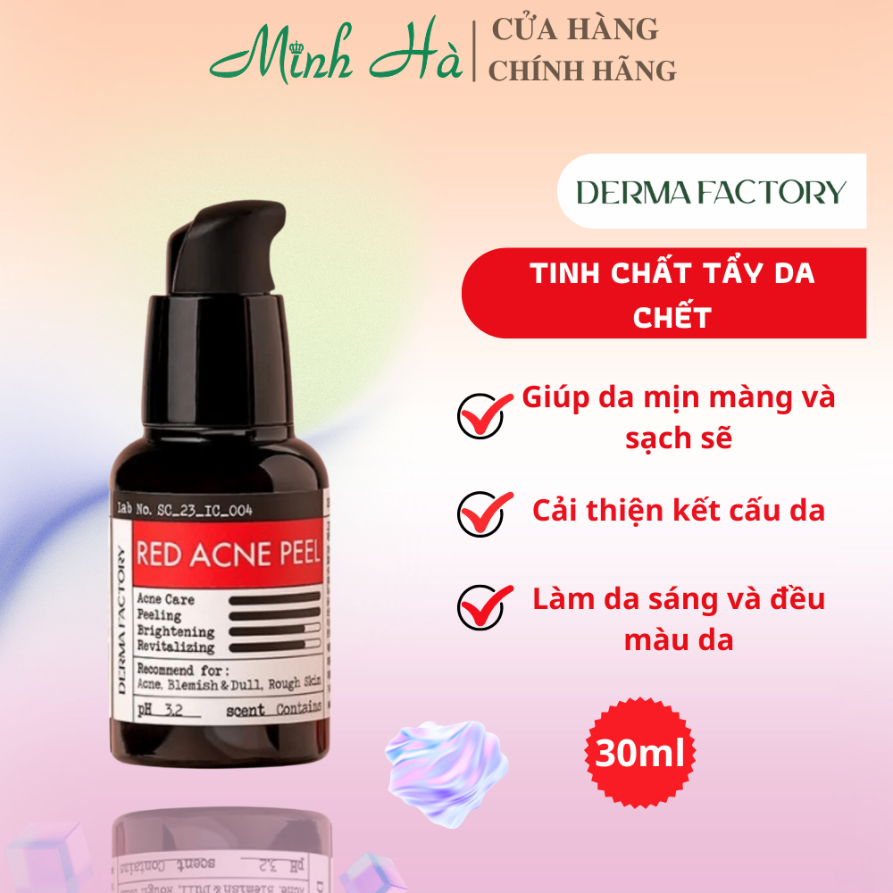 Tinh chất tẩy da chết Derma Factory Red Acne Peel 30ml cải thiện bề mặt da