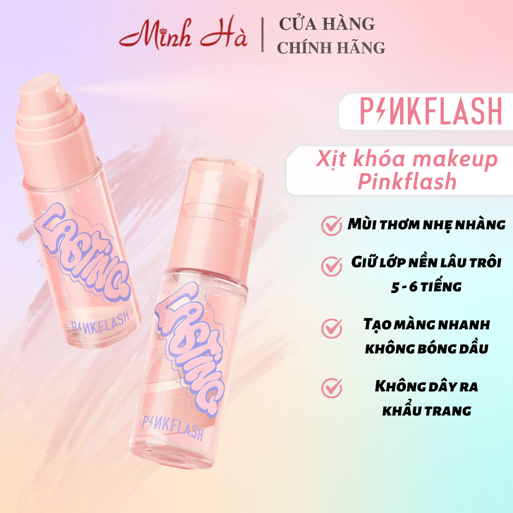 Xịt khóa makeup Pinkflash 40ml cho lớp nền lâu trôi kiềm dầu chống dính không phai màu
