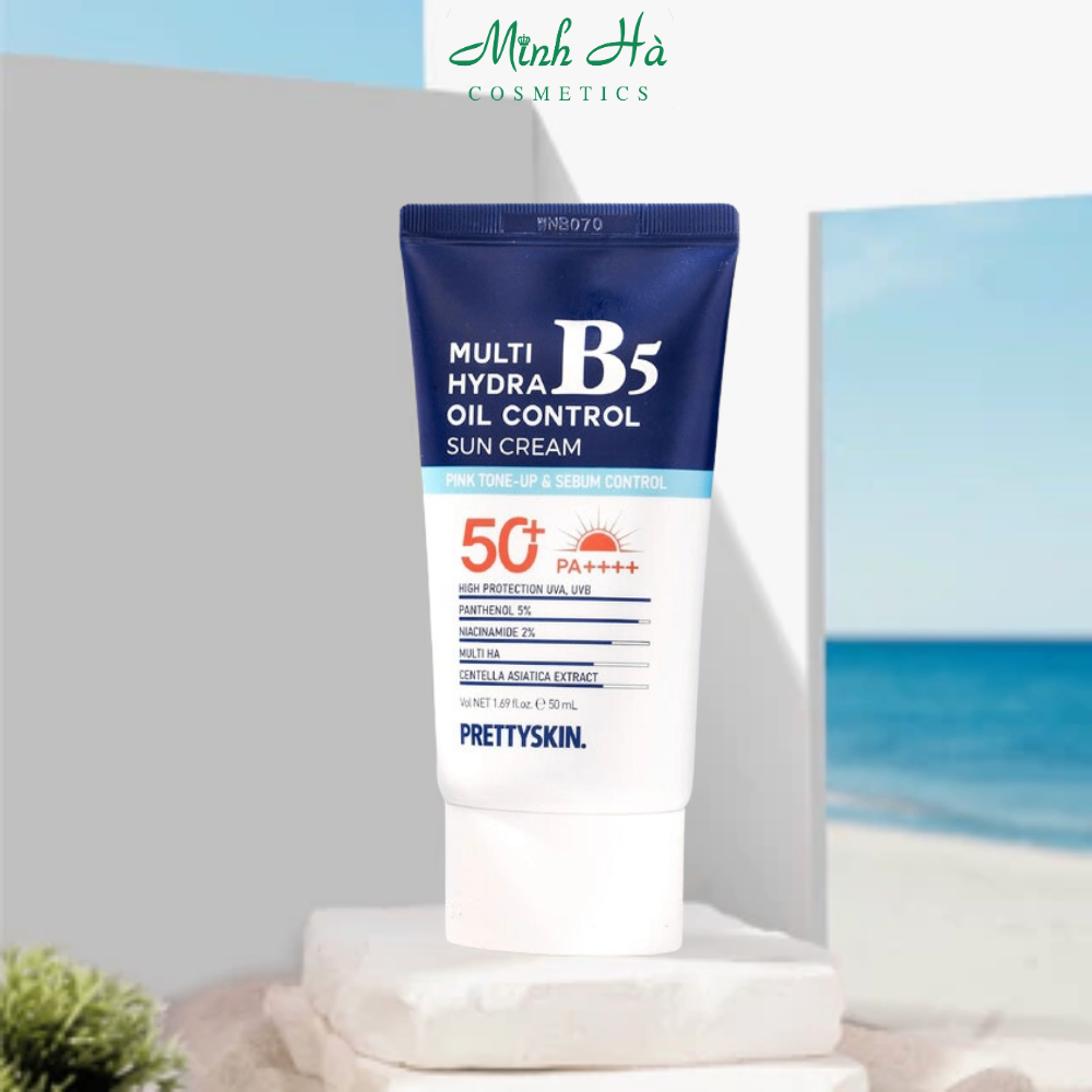 Kem chống nắng Prettyskin Hydra B5 50ml nâng tone dịu da kiềm dầu