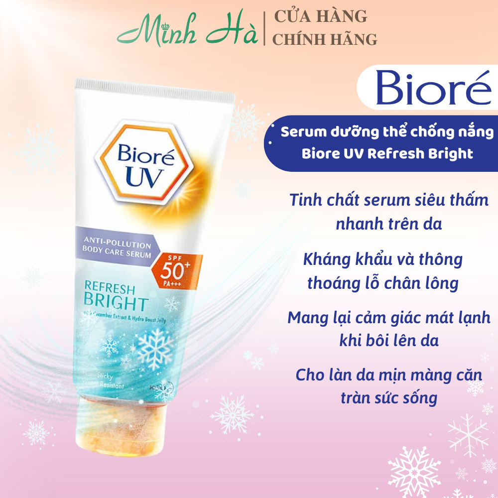 Serum chống nắng dưỡng thể Bioré UV SPF 50+/PA+++ 150ml các loại kháng bụi - trắng sáng mịn màng