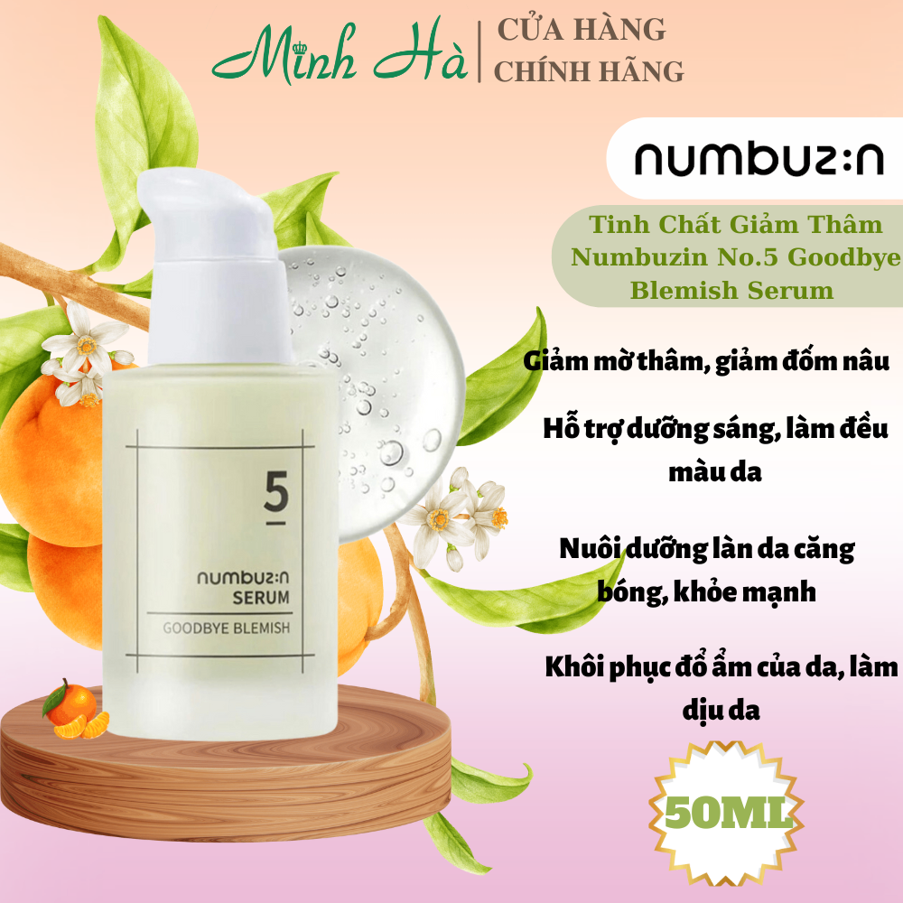Tinh chất Numbuzin No.5 Goodbye Blemish Serum 50ml giảm thâm làm đều màu da