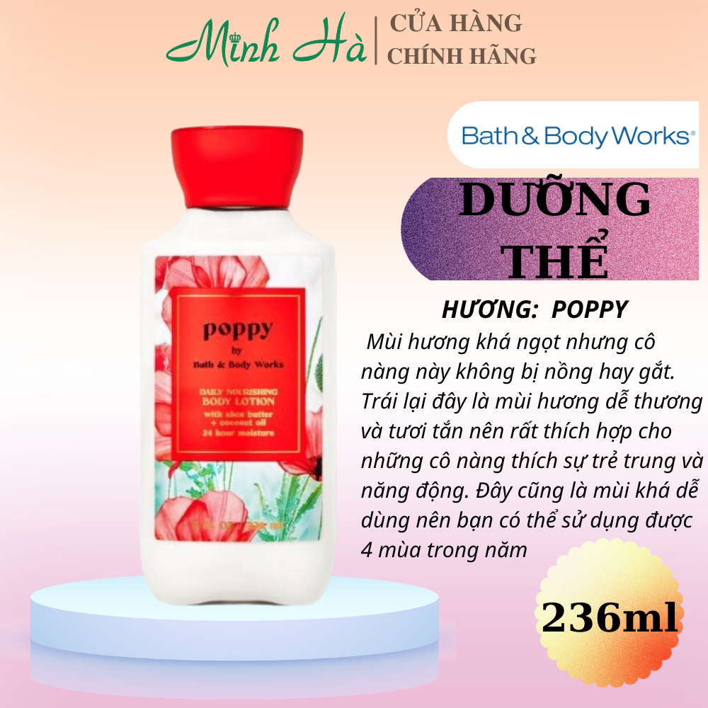 Sữa dưỡng thể Bath & Body Works 236ml đa dạng mùi hương, dưỡng ẩm cho da