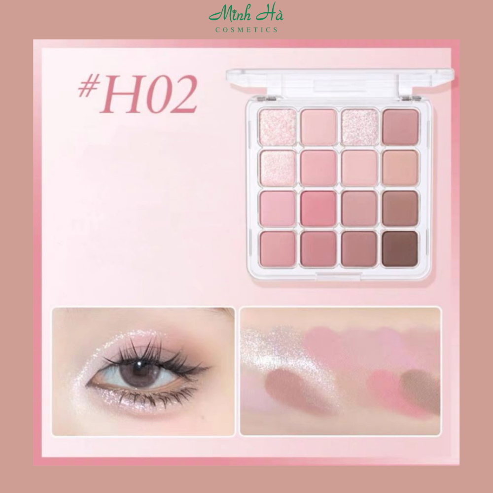 Bảng phấn mắt 16 ô HOLD LIVE Sunset Magic Eyeshadow 19.2g lấp lánh ánh nhũ lì