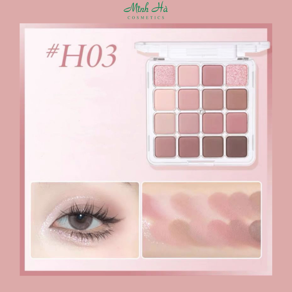 Bảng phấn mắt 16 ô HOLD LIVE Sunset Magic Eyeshadow 19.2g lấp lánh ánh nhũ lì