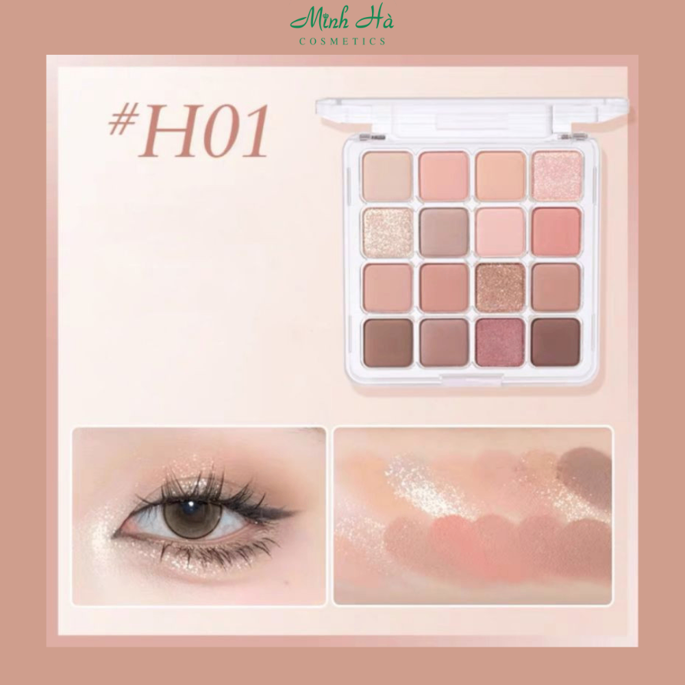 Bảng phấn mắt 16 ô HOLD LIVE Sunset Magic Eyeshadow 19.2g lấp lánh ánh nhũ lì