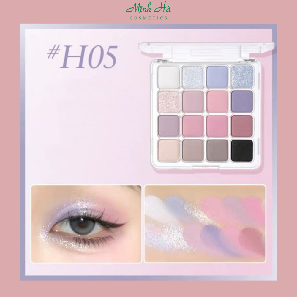 Bảng phấn mắt 16 ô HOLD LIVE Sunset Magic Eyeshadow 19.2g lấp lánh ánh nhũ lì