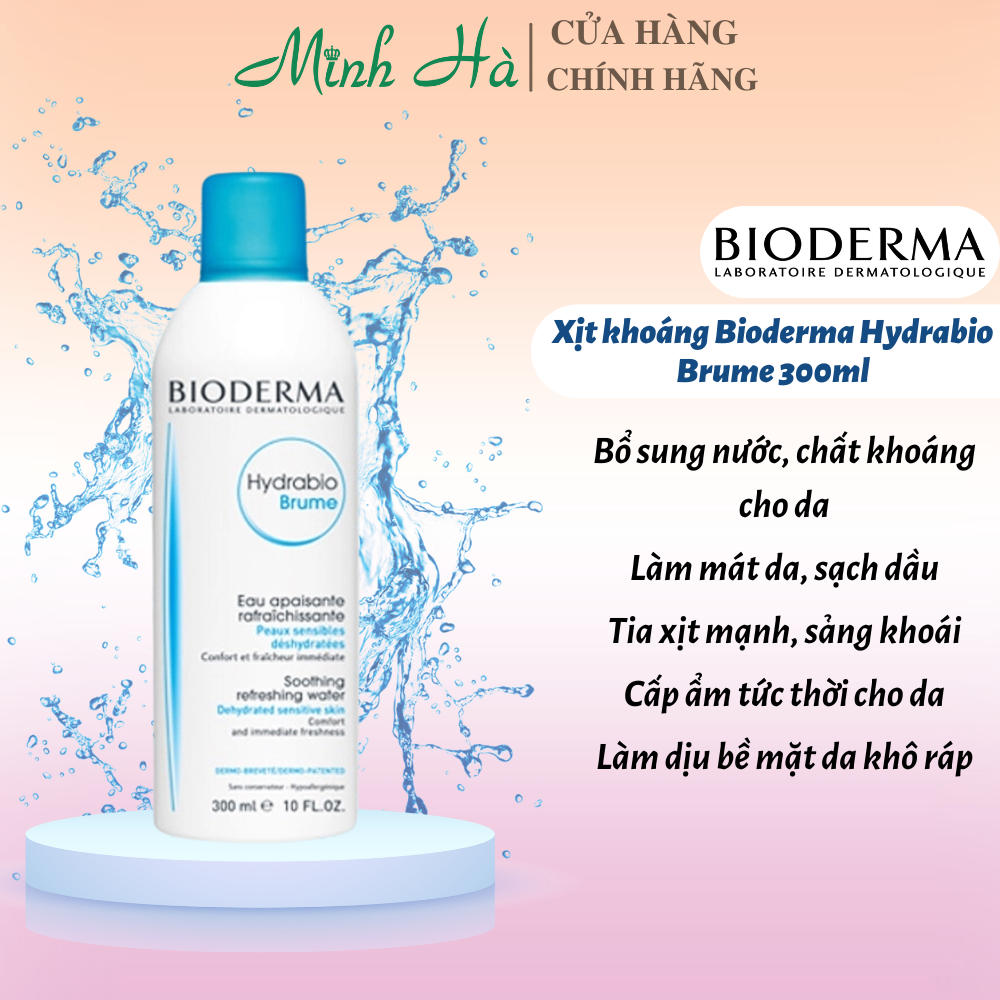 Xịt khoáng Bioderma Hydrabio Brume 300ml cấp ẩm tức thì