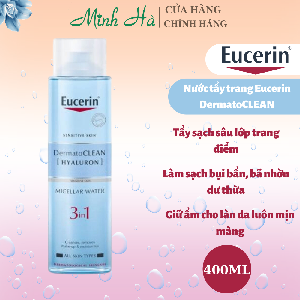Nước tẩy trang Eucerin DermatoCLEAN 400ml giúp làm sạch sâu dịu nhẹ cho da