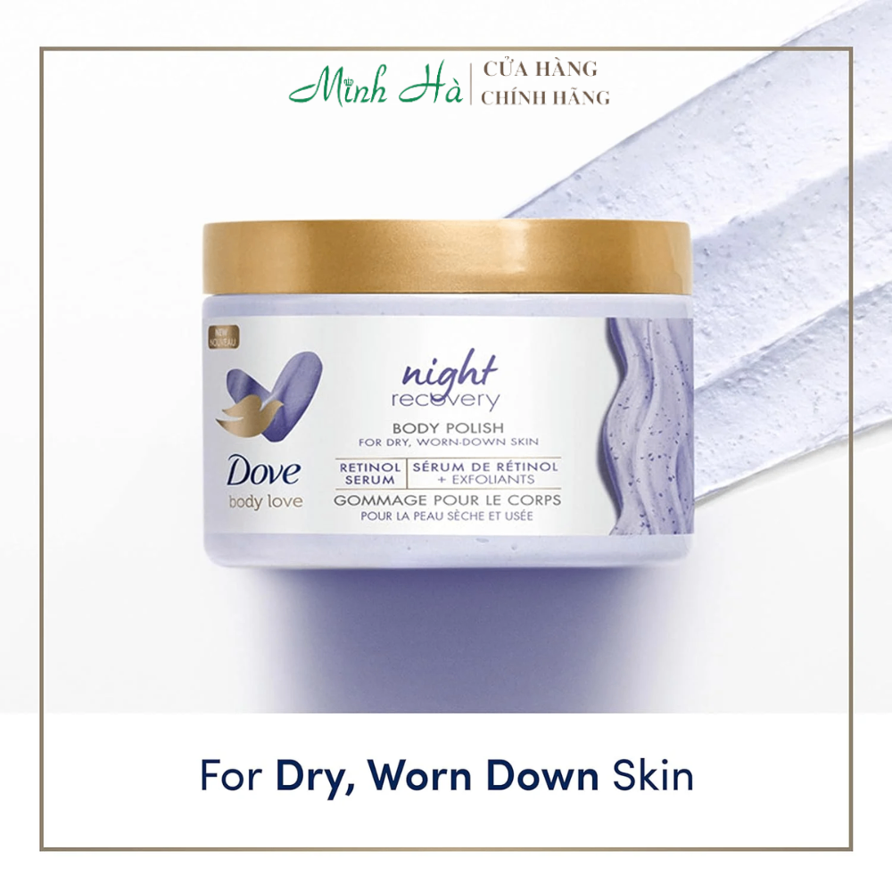 Tẩy tế bào chết toàn thân Dove Body Love Body Polish Exfoliate 340g chăm sóc da chuyên sâu