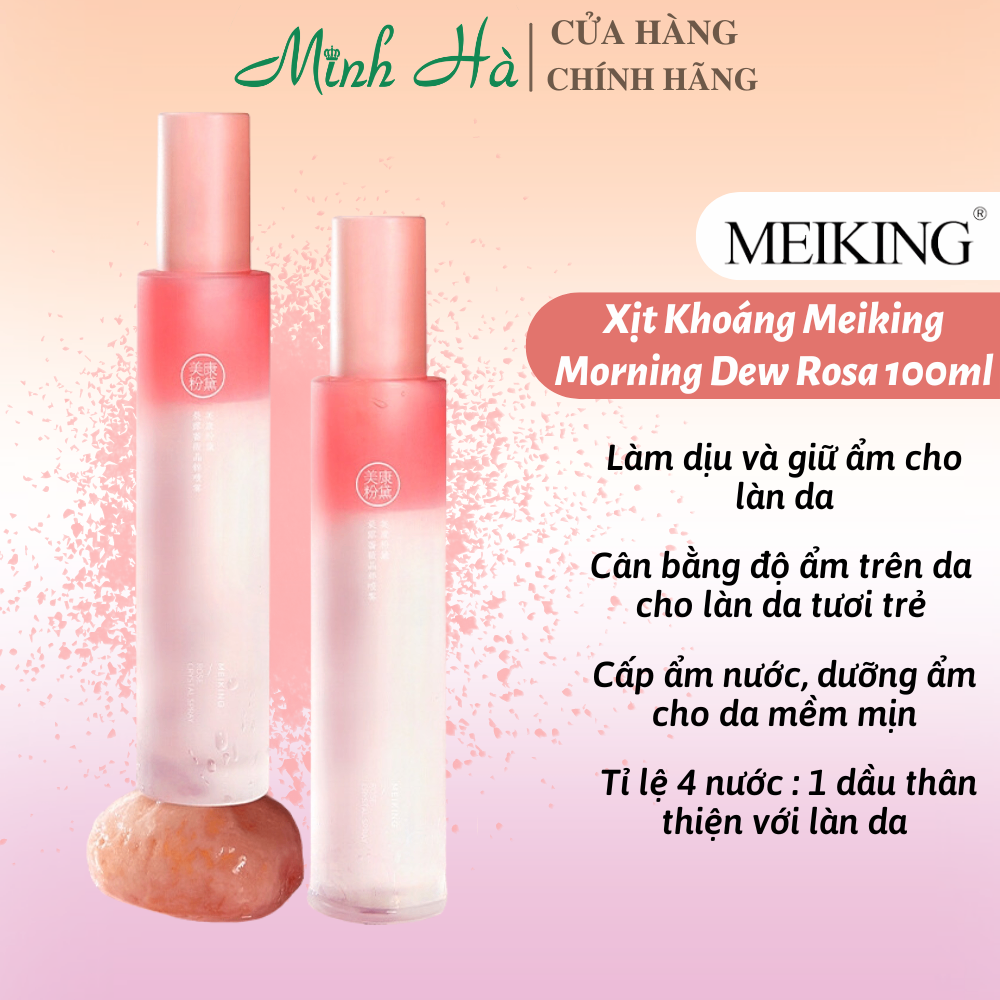 Xịt khoáng Meiking Morning Dew Rose 100ml làm dịu, cấp nước cho làn da