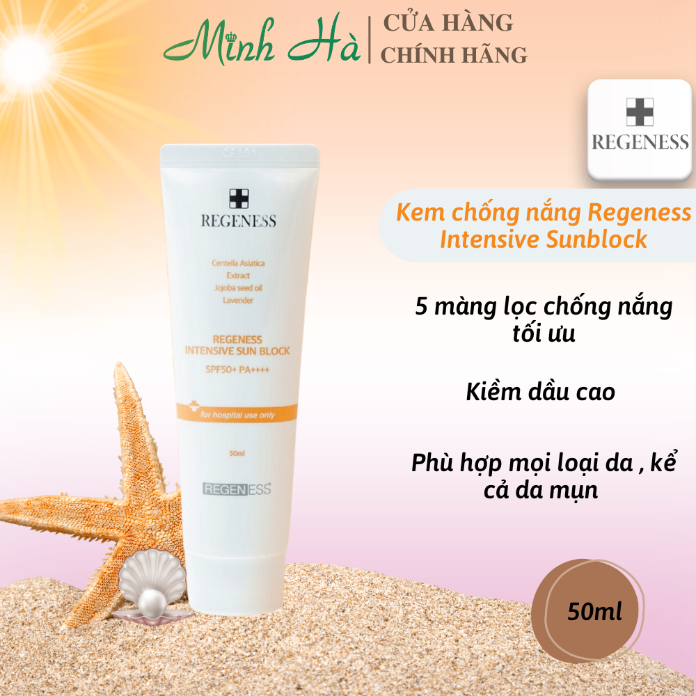 Kem chống nắng phổ rộng Regeness Intensive Sun Block 50ml mỏng nhẹ bảo vệ da hiệu quả