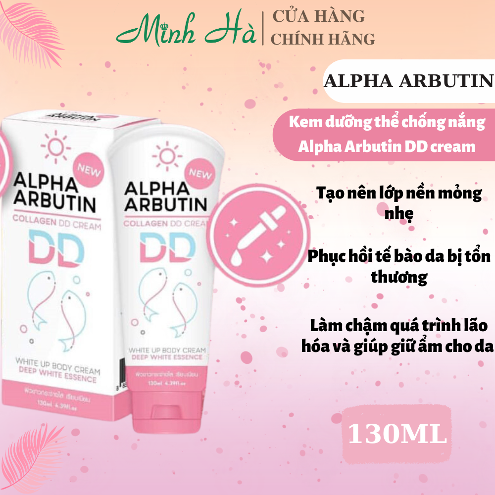 Kem dưỡng thể chống nắng Alpha Arbutin DD Cream 130ml dưỡng trắng mềm mại