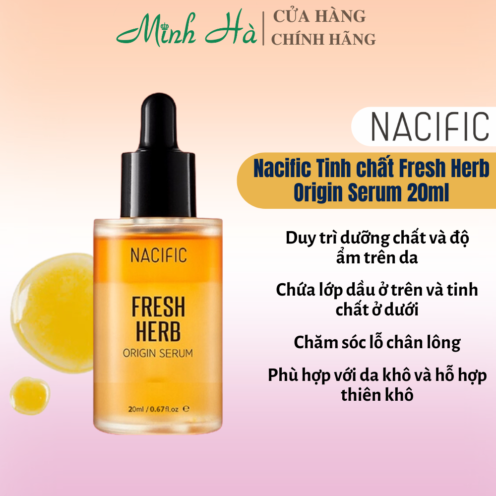 Tinh chất Nacific Fresh Herb Origin Serum 20ml cấp ẩm, dưỡng trắng cho da khô